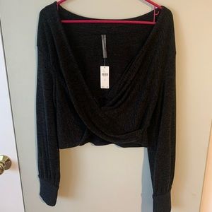 Anthropologie Twist Front Crop Sweater - Size M